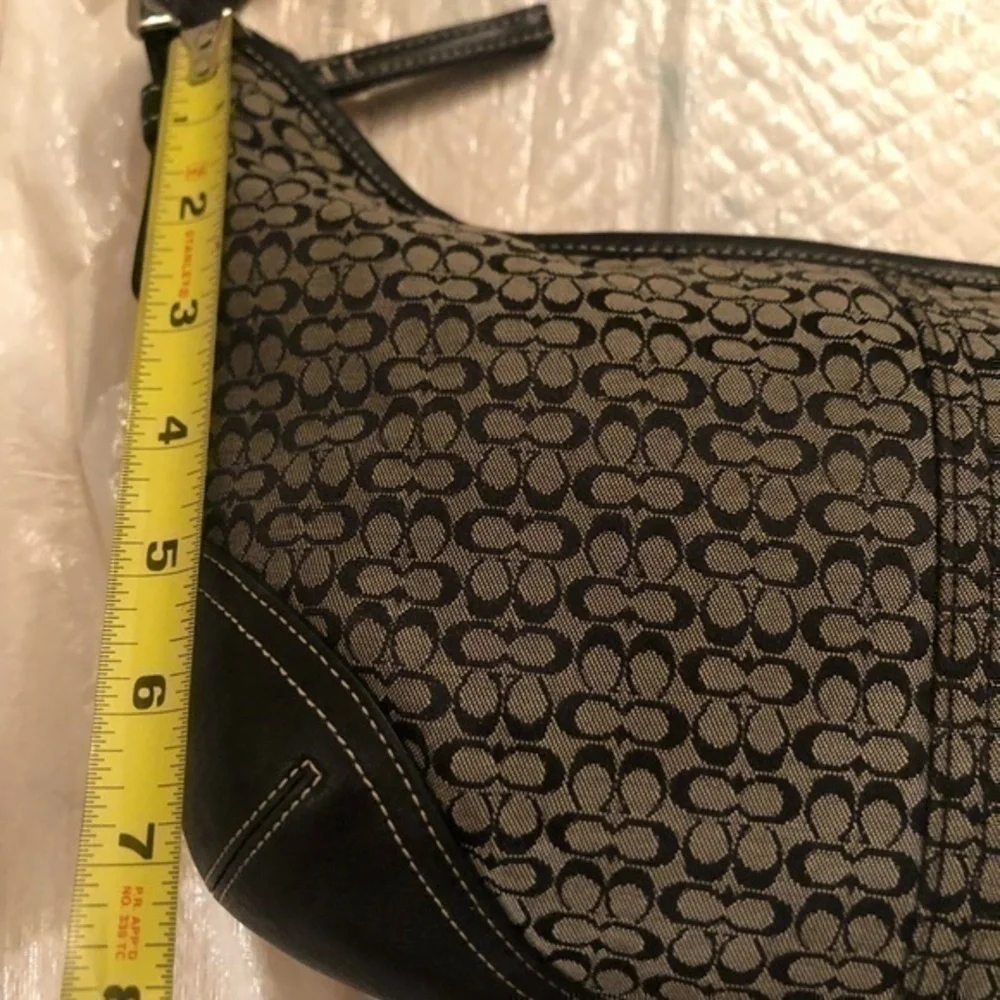 Coach black gray mini c soho bag